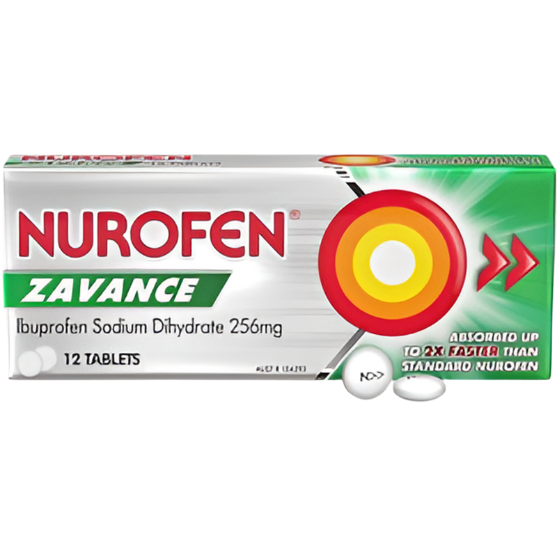 Nurofen Zavance Fast Pain Relief Tablets 256mg Ibuprofen 12 Pack