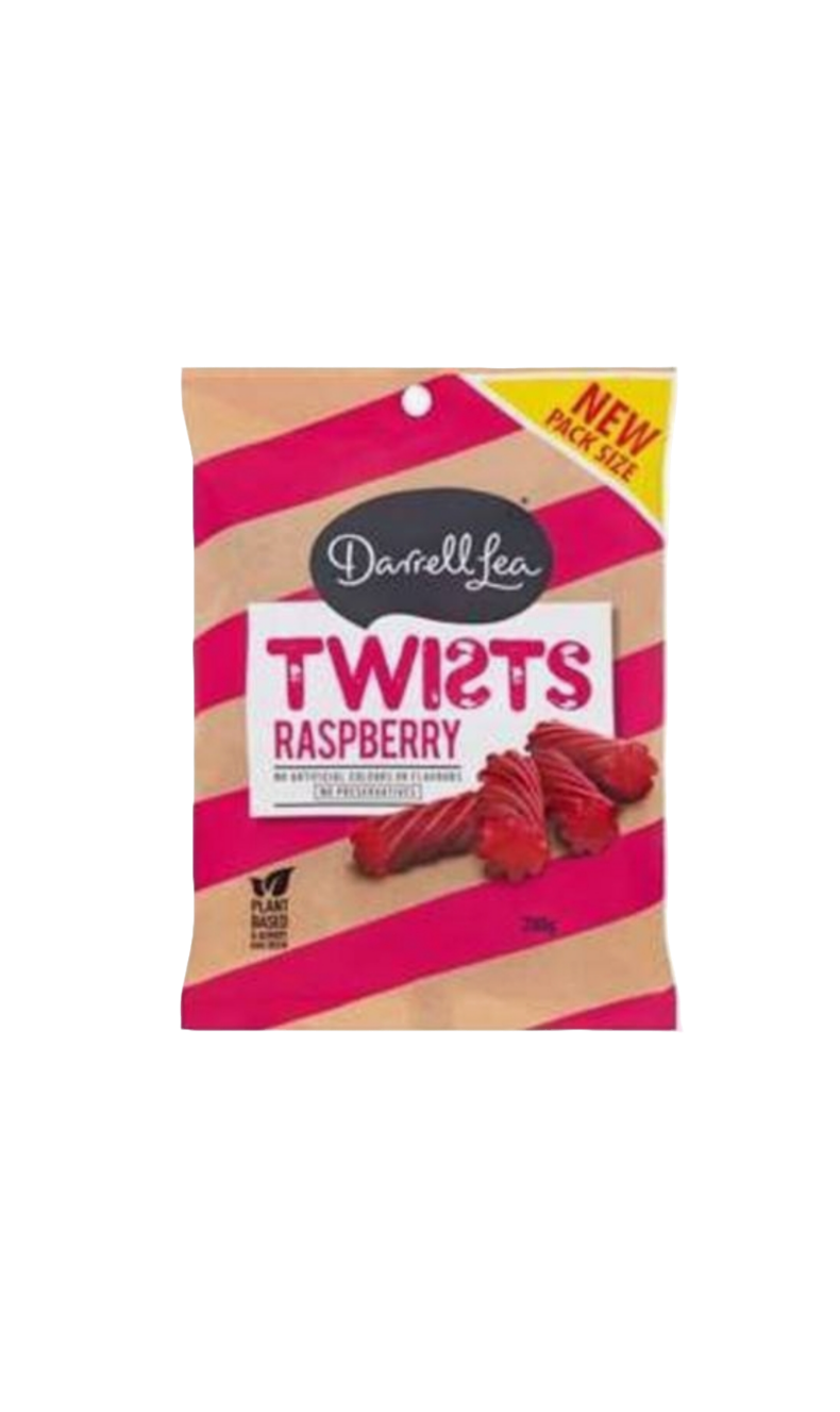 Darrell Lea Twists Raspberry Liquorice 280g