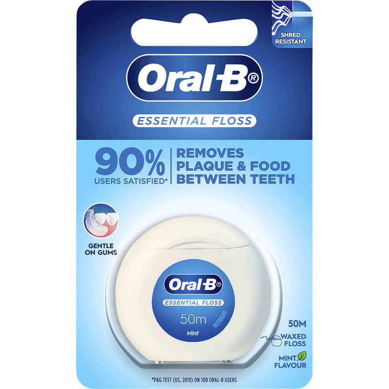 OralB Essential Waxed Dental Floss 50m