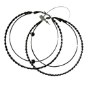 Silver Hoop in hoop Earrings with a drop (Large Size)