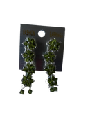 Floral Drop & Dangle Earrings (Olive Green)