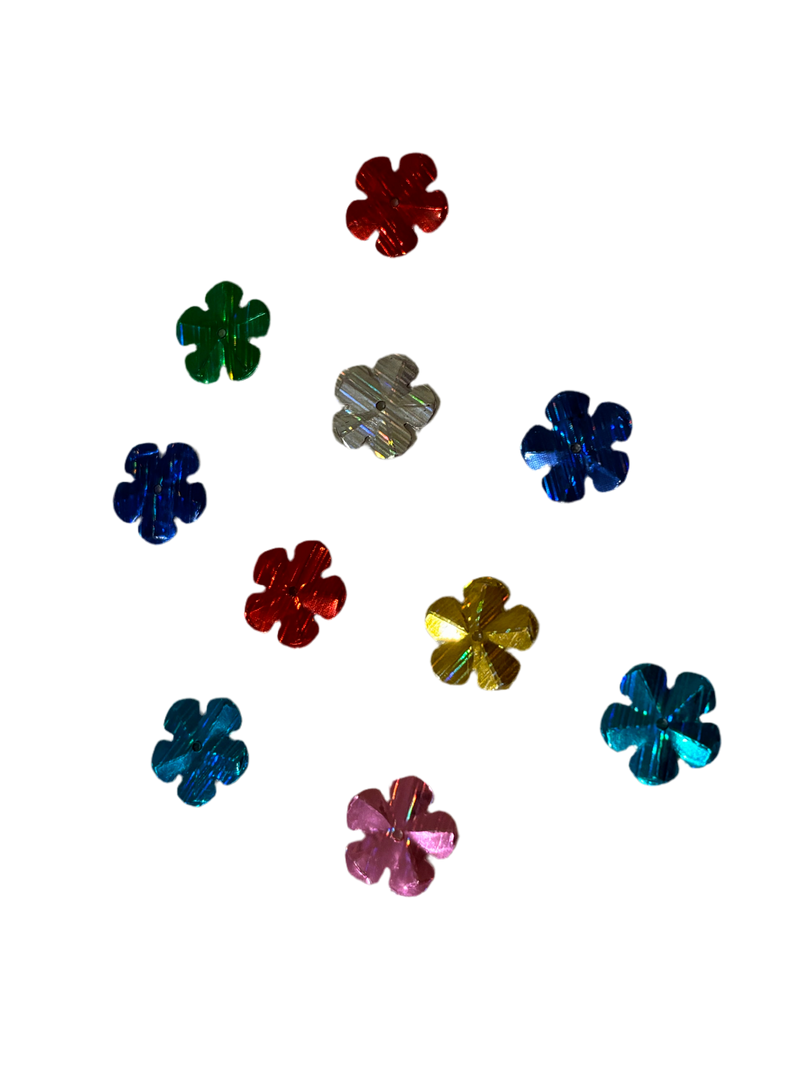 Embellishments Multicolour Flowers (Medium size) (Pack of 10)