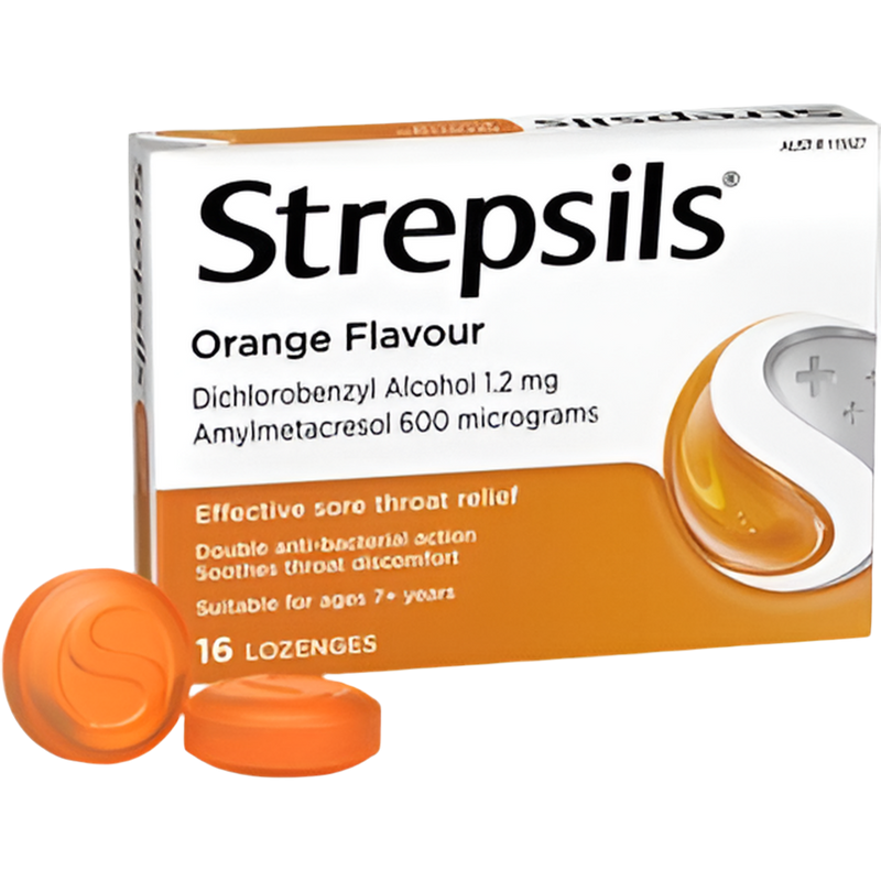 Strepsils Lozenges Antibacterial Orange 16pk