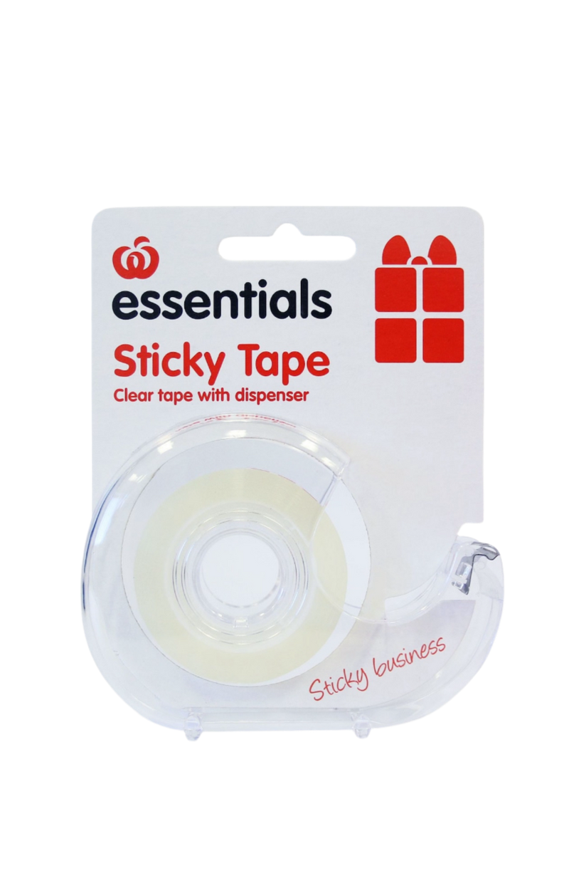 Essentials Sticky Tape Clear Tape with Dispenser 1Pack