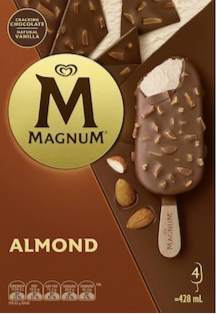 Magnum Almond Frozen Dessert Sticks 4 Pack