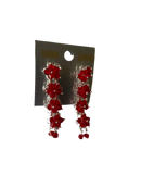 Floral Drop & Dangle Earrings (Red)