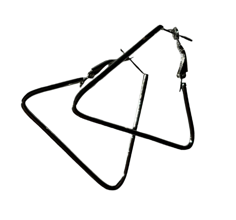 Silver Triangular Earrings (Small Size)