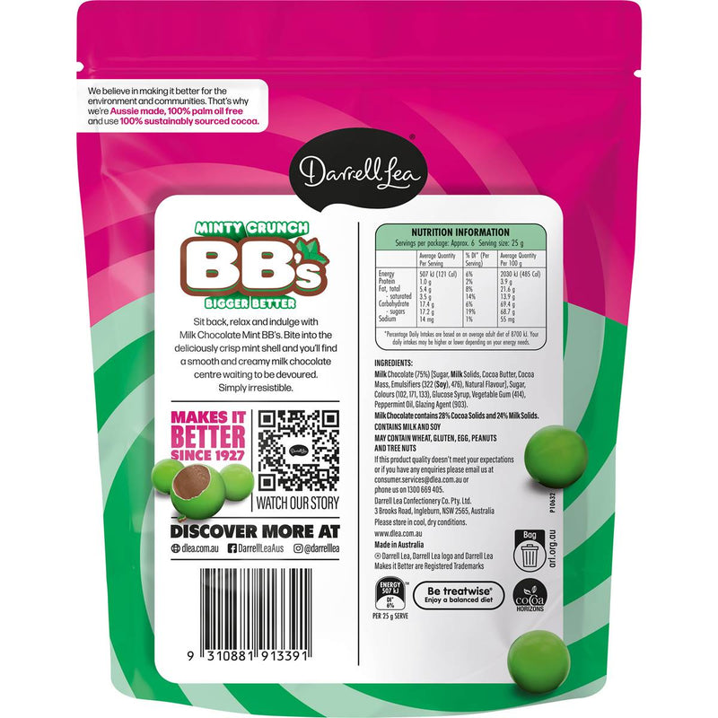 Darrell Lea Minty Crunchy Chocolate Balls 168g