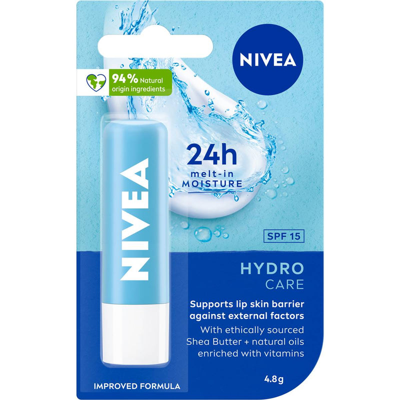 Nivea Hydrocare Moisturising Lip Balm+Shea Butter & SPF15 4.8g