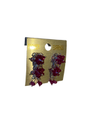 Small Floral Drop & Dangle Earrings (Magenta Pink)