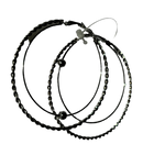 Silver Hoop in hoop Earrings with a drop (Large Size)