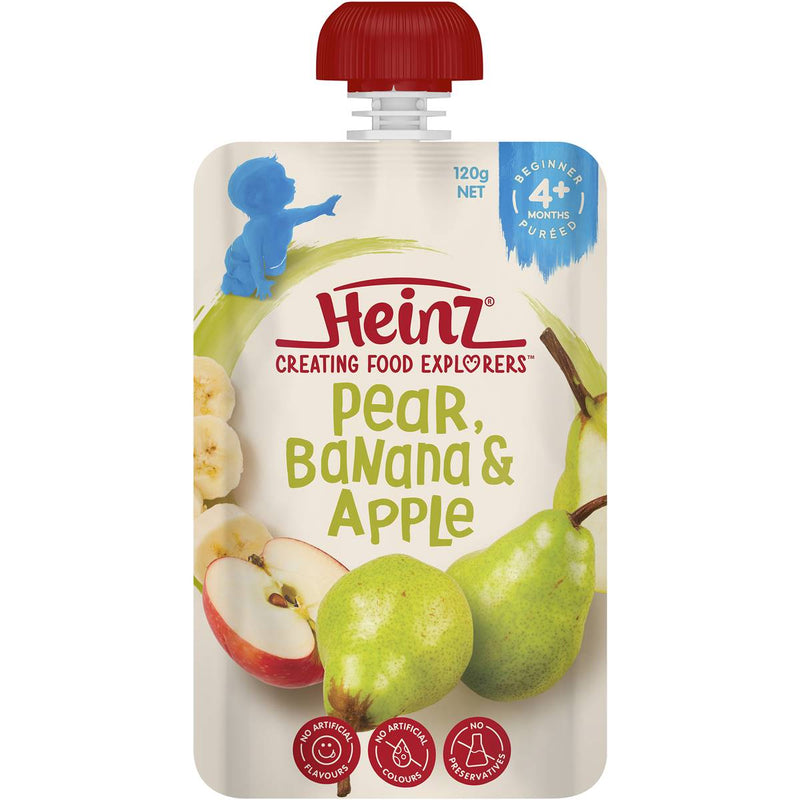 Heinz Pear, Banana and Apple Baby Food Pouch 4+ Months 120g