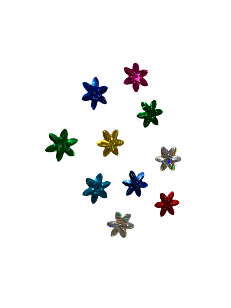 Embellishments Multicolour Flowers (Medium size) (Pack of 10)