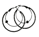 Silver Hoop in hoop Earrings with a drop (Small Size)
