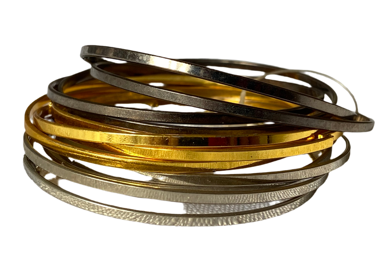 Bangles for kids (Age 0-3), Set of 12 (Golden, Silver and Copper)