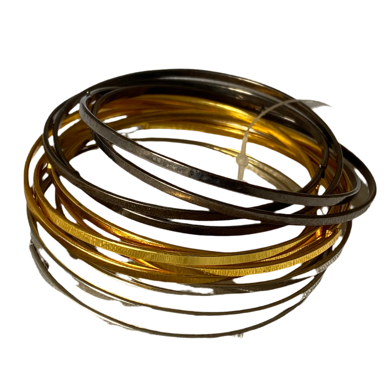 Bangles for kids (Age 0-3), Set of 12 (Golden, Silver and Copper)