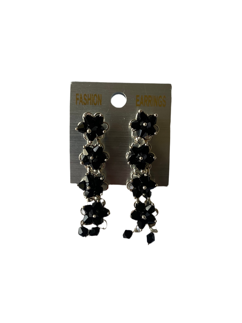 Floral Drop & Dangle Earrings (Black)