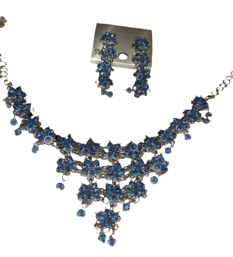 Exquisite Necklace and Earring set for Women (Blue colour)