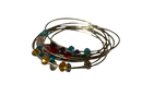 Colourful beaded Silver bangles for kids (Age 1-4), Set of 8