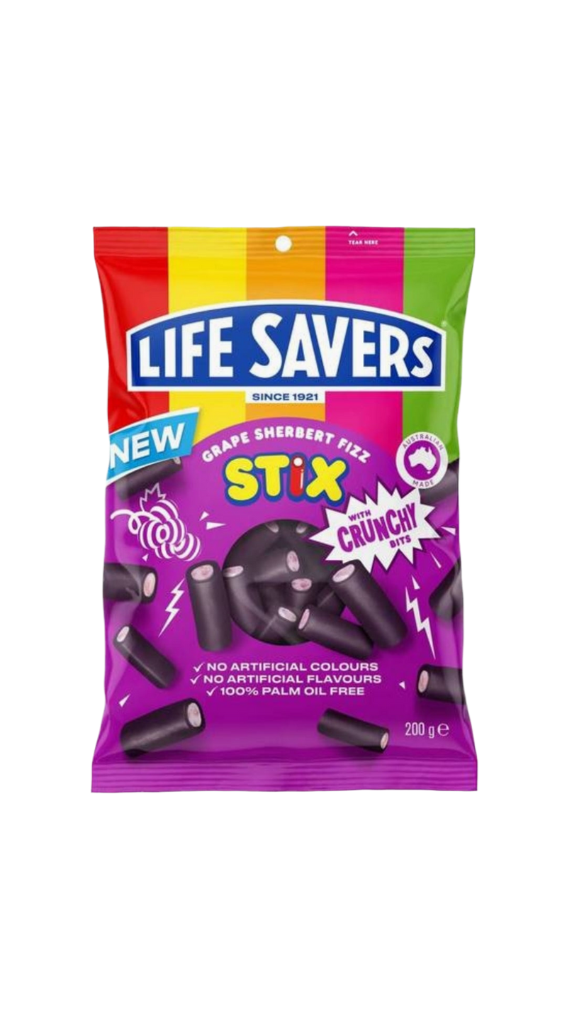 Life Savers Grape Sherbert Fizz Stix 200g