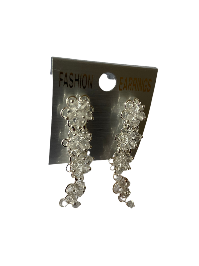 Floral Drop & Dangle Earrings (White)