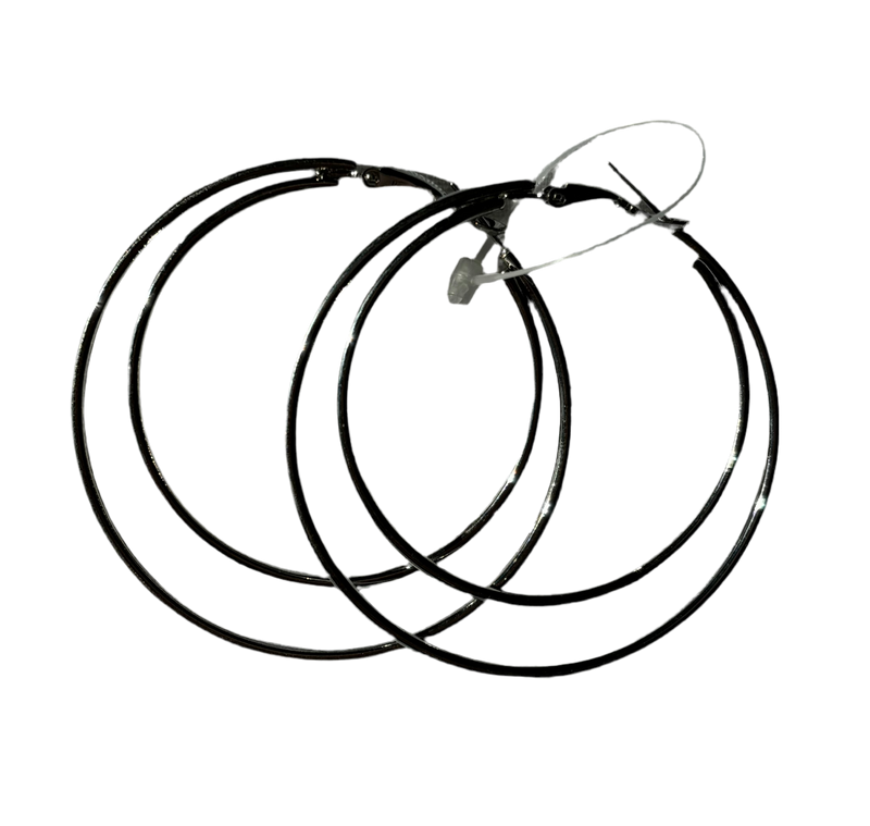 Silver Hoop in Hoop Earrings (Medium Size)