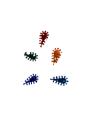 Embellishments Multicolour Trees (Small size) (Pack of 5)