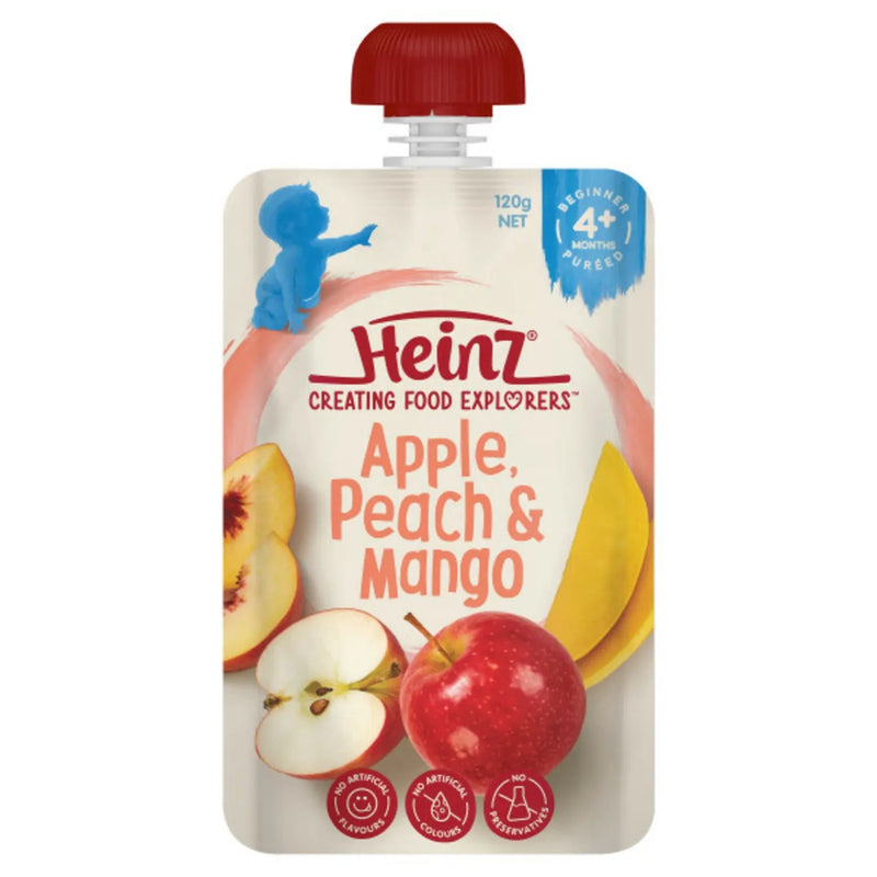 Heinz Apple, Peach & Mango Baby Food Pouch 4+ Months 120g