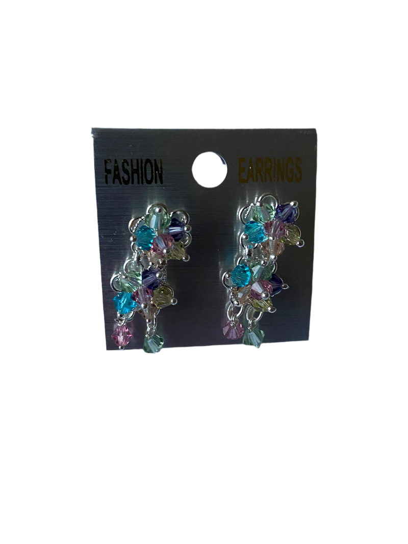 Small Floral Drop & Dangle Earrings (Multicolor)