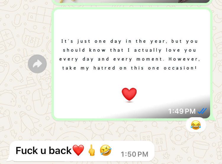 ‘Bad1’ Happy Valentines Card