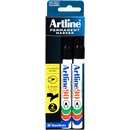 Artline Permanent Marker Black 90mm 2 Pack