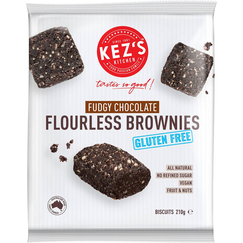 Kez's Kitchen Gluten Free Fudge Chocolate Flourless Brownies 210g