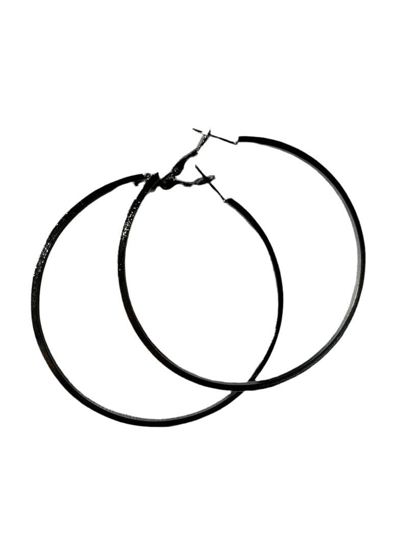 Silver Hoops Earrings (Medium Size)