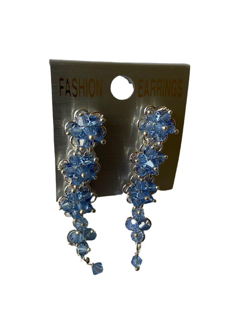 Floral Drop & Dangle Earrings (Blue)