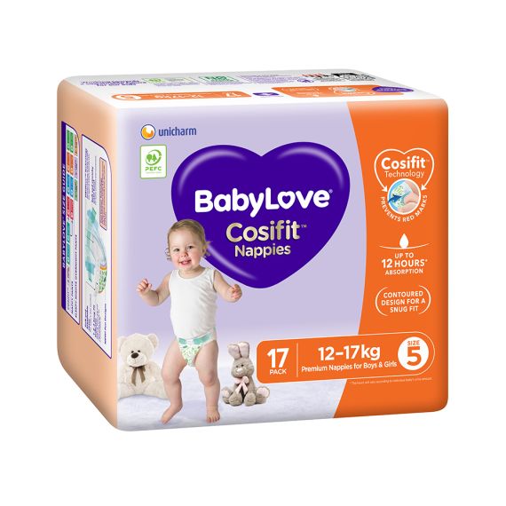 Babylove Cosifit Nappies 12-17Kg 17 Pack