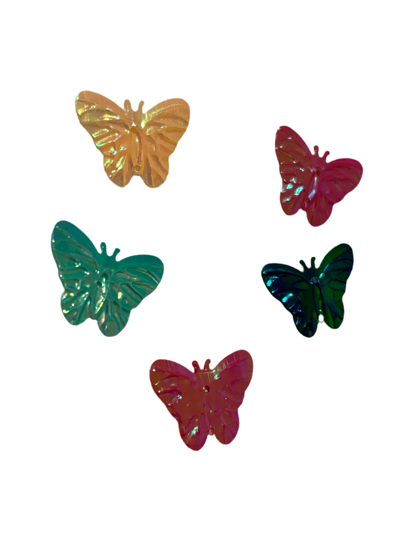 Embellishments Multicolour Pastel Butterfly (Large size) (Pack of 5)