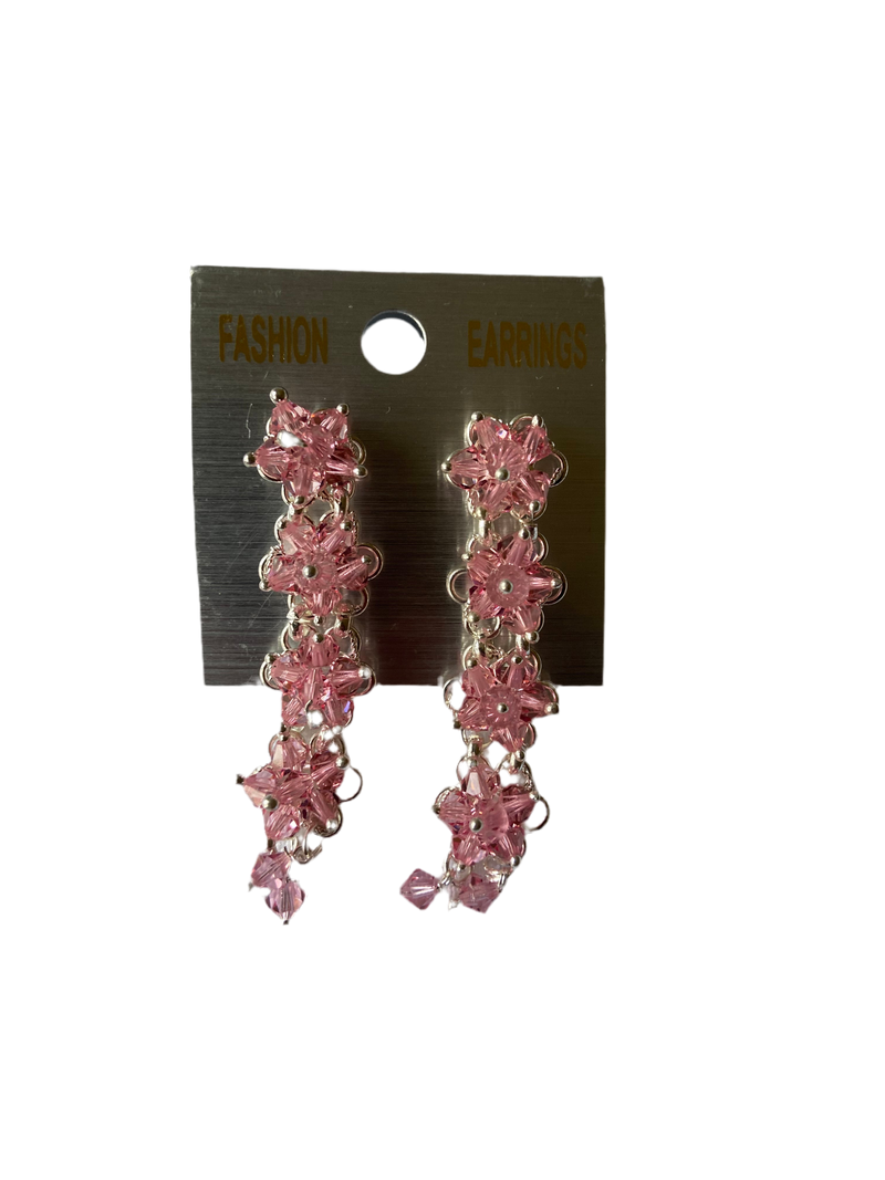 Floral Drop & Dangle Earrings (Hot Pink)