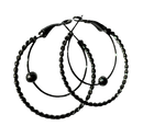 Silver Hoop in hoop Earrings with a drop (Small Size)