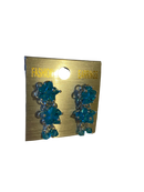 Small Floral Drop & Dangle Earrings (Sky Blue)