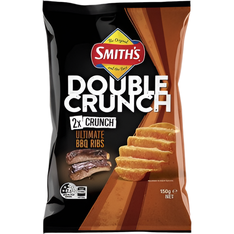 Smith's Double 2xCrunch Ultimate BBQ Ribs Potato Chips 150g