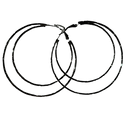 Silver Hoop in hoop Earrings with cuts (Medium Size)