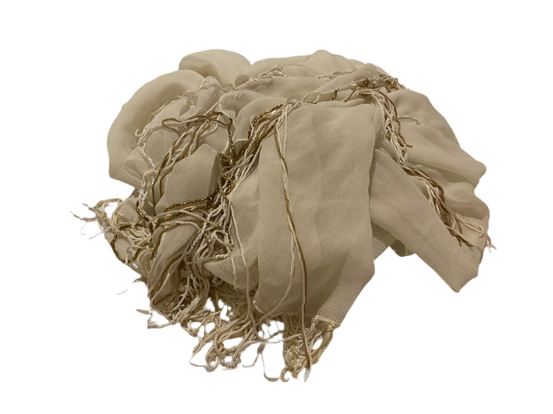 Women's Gauze Scarves, Summer Sun Protection, Breathable Shawls, Retro Coarse Raw Edge Silk Scarves