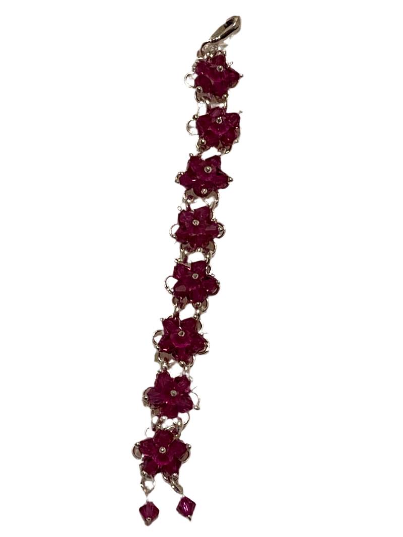 Elegant Floral Bracelet (Magenta Pink)