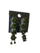 Floral Drop & Dangle Earrings (Olive Green)