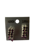 Rectangle Hoop Earrings (Purple)