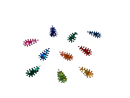 Embellishments Multicolour Trees (Small size) (Pack of 10)