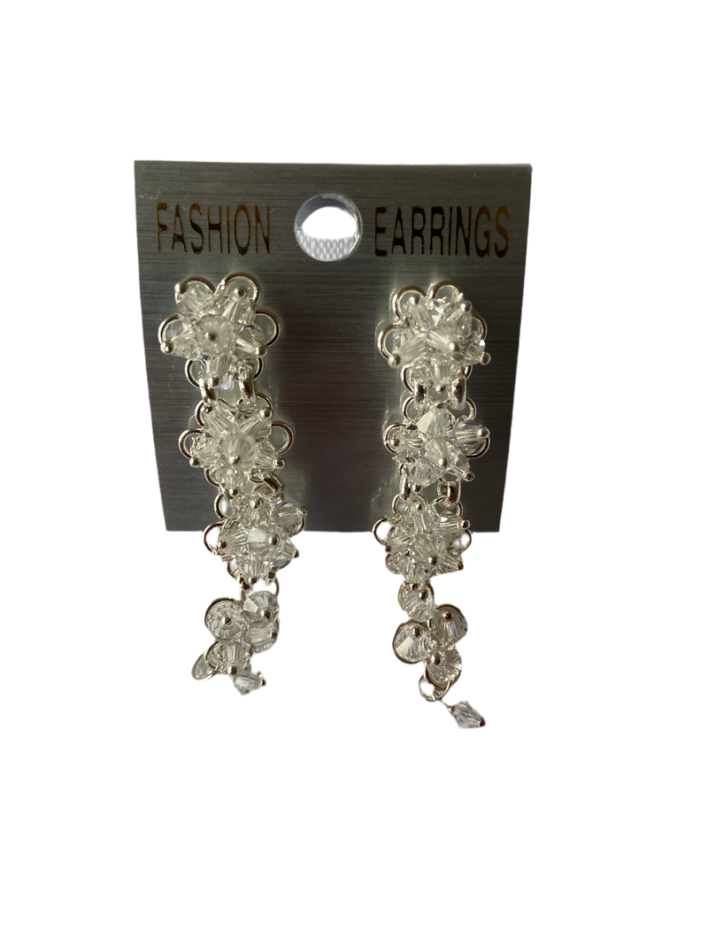 Floral Drop & Dangle Earrings (White)