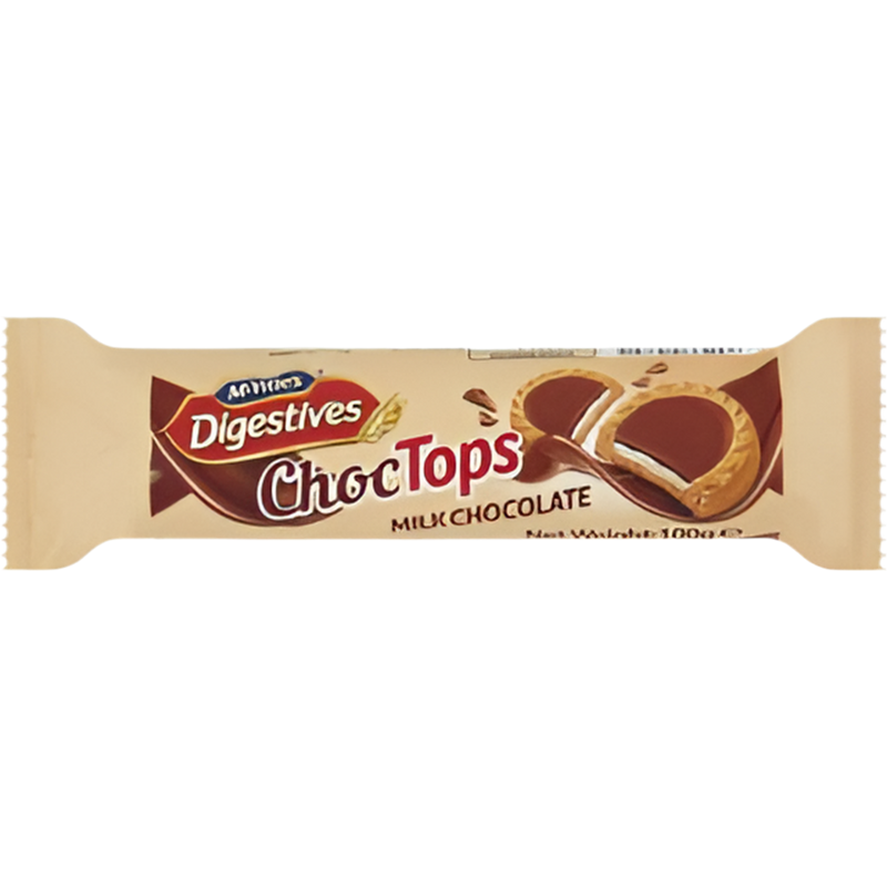 Digestives Choc Tops Milk Chocolate 100g