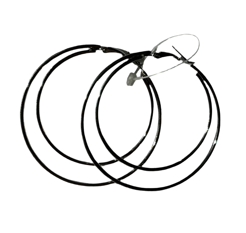 Silver Hoop in Hoop Earrings (Medium Size)