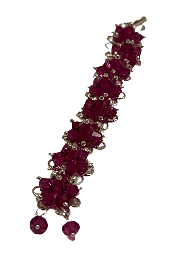 Elegant Floral Bracelet (Magenta Pink)